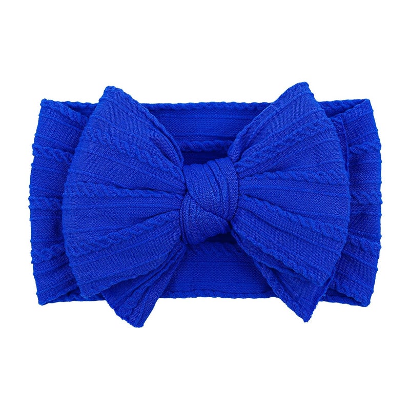 LemonSpace Store Handmade Fall Baby Girls Bows Soft Stretchy Nylon Hair Bands Hair Accessories Baby headbands with Bows for Newborn Baby Girls Infant Toddlers Kids(Blue) - Image 1